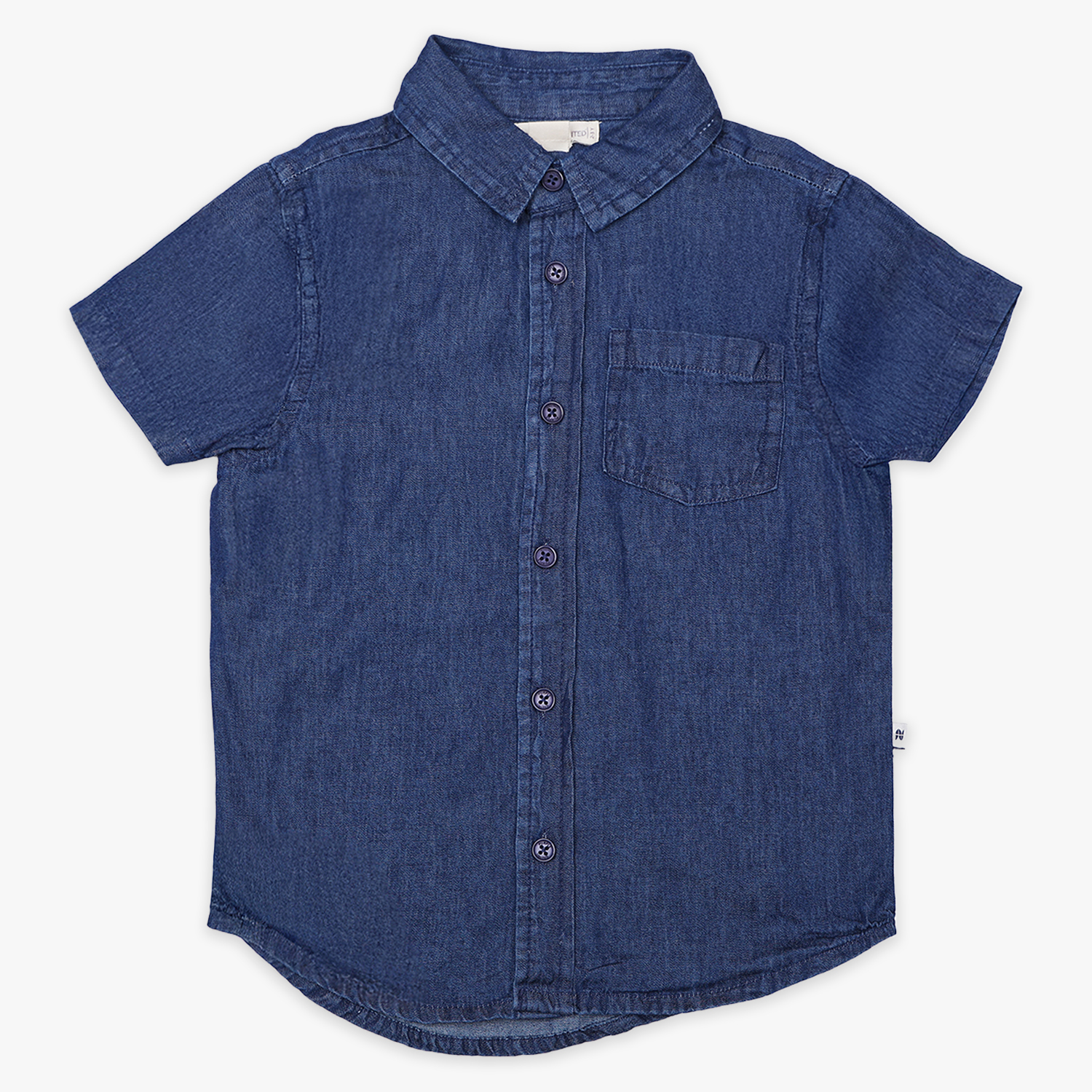 Boys Blue Denim Short Sleeve Shirt